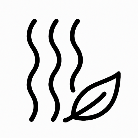 Icon of natural fiber with leaves and text on a white background