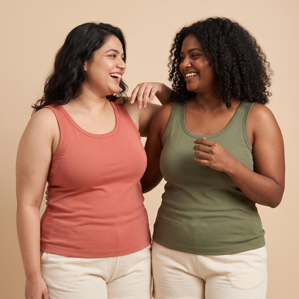 Organic Bamboo Azo free Plus Size Tank Top for Women - Pack of 2