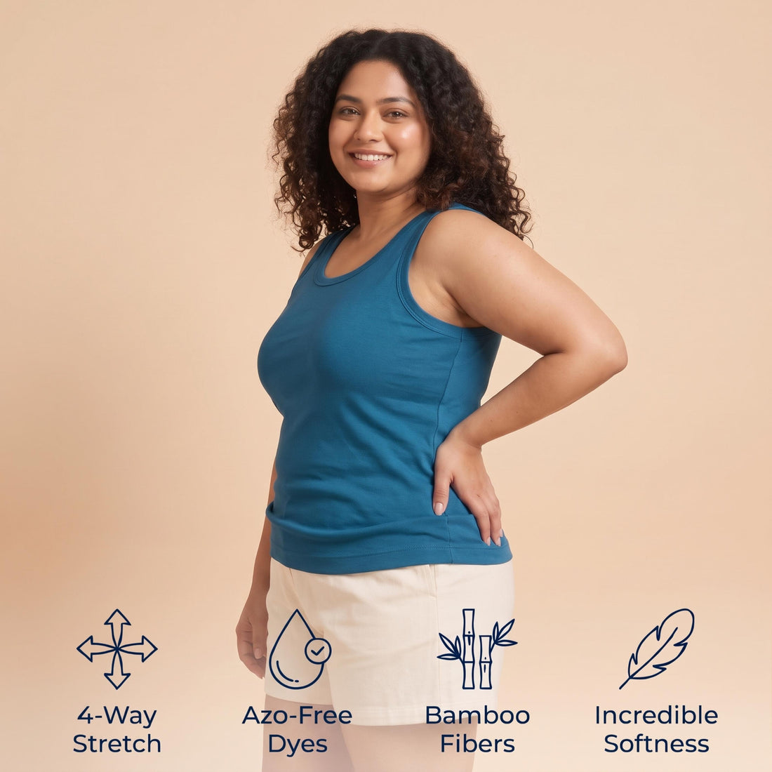 Organic Bamboo Azo free Plus Size Tank Top for Women - Pack of 2