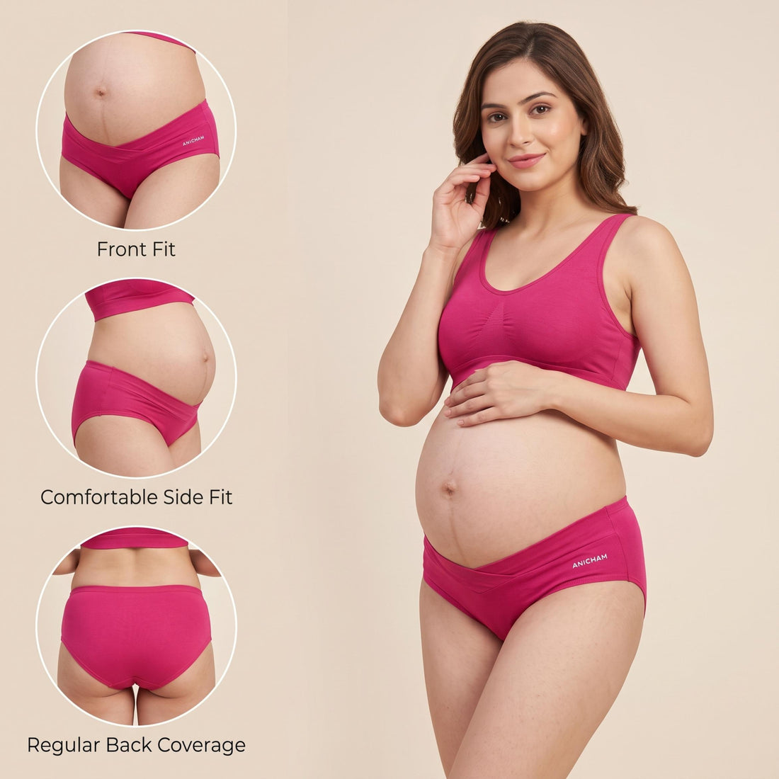 Organic Bamboo Azo free Maternity Panties for Women-pack of 3