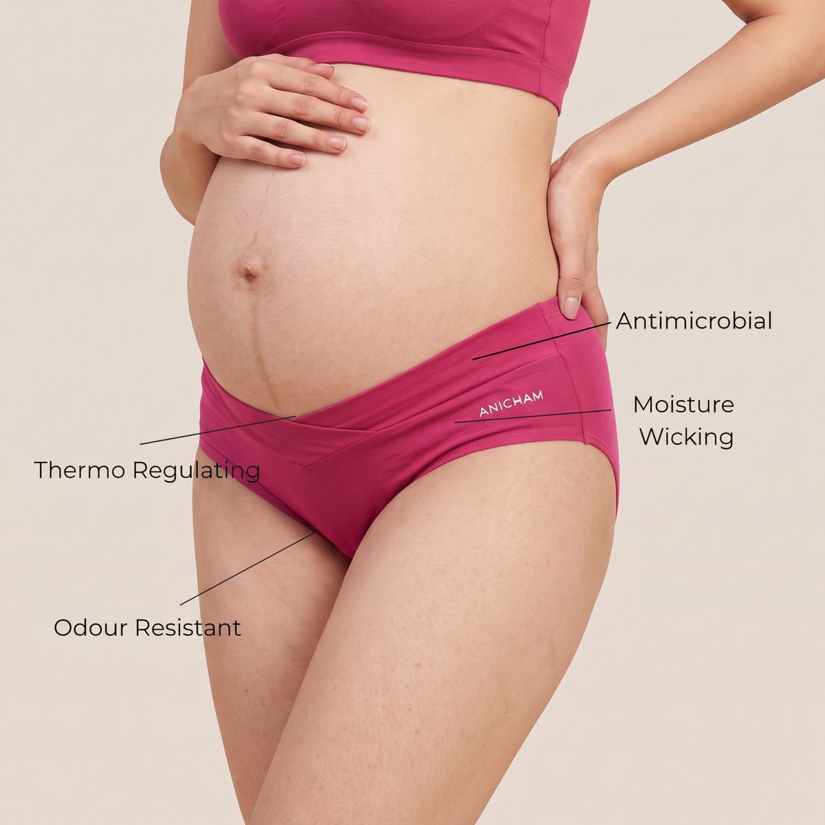 Organic Bamboo Azo free Maternity Panties for Women-pack of 3