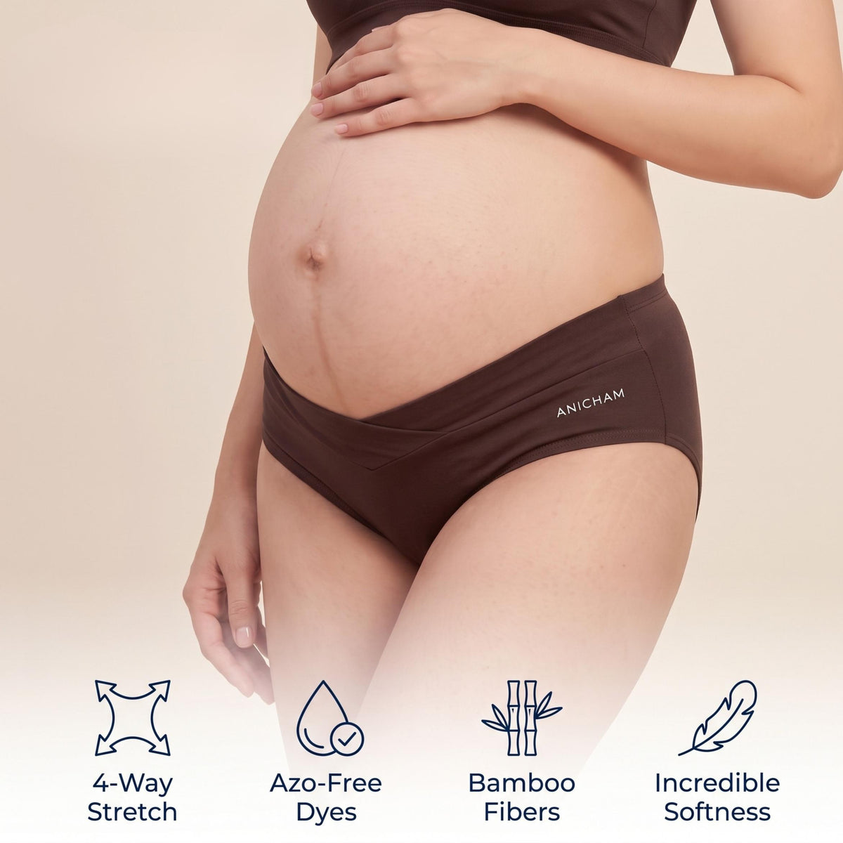 Organic Bamboo Azo free Maternity Panties for Women-pack of 3