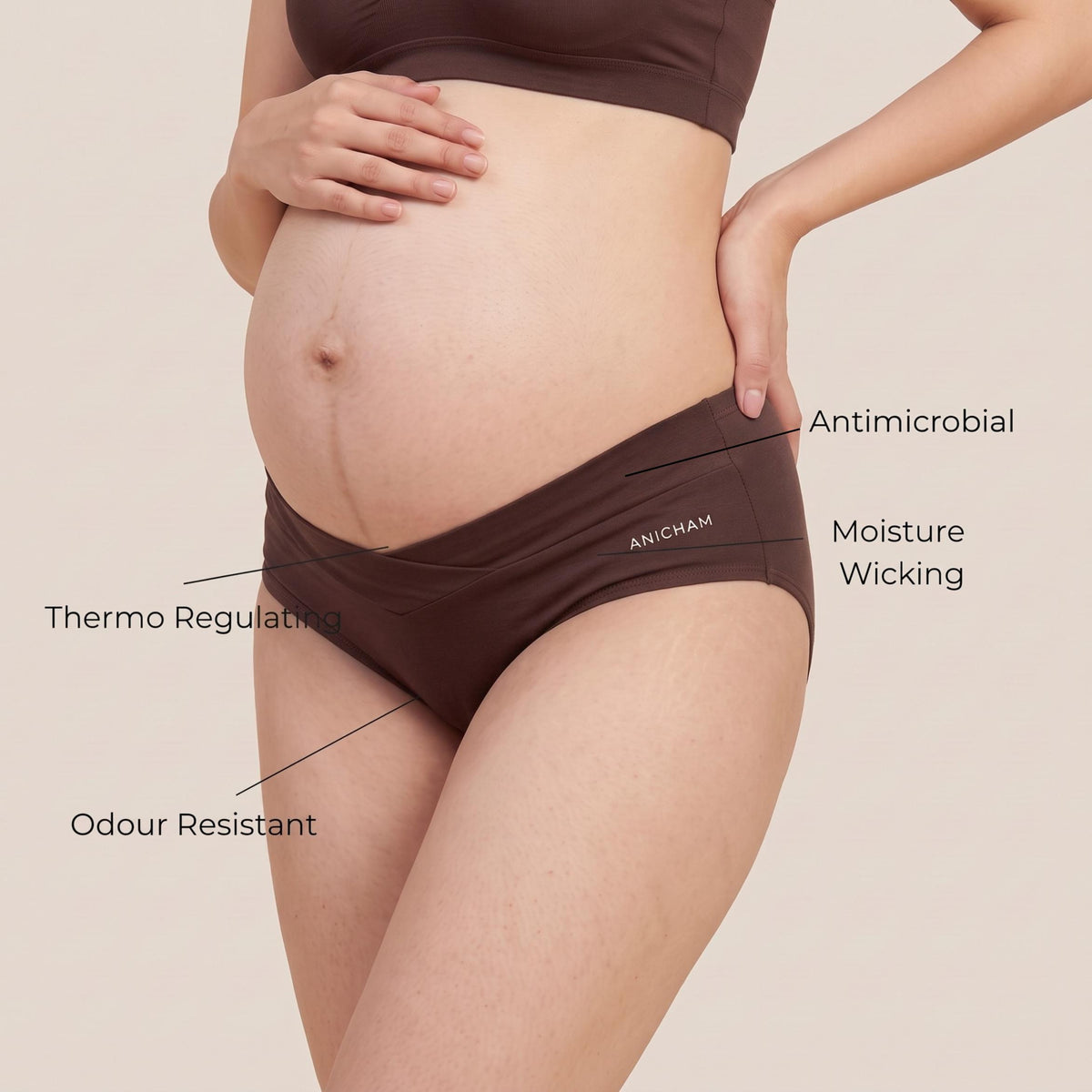 Organic Bamboo Azo free Maternity Panties for Women-pack of 3