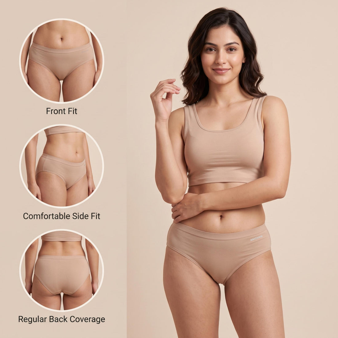 Organic Bamboo Azo free Hipster Panties for Women-pack of 3