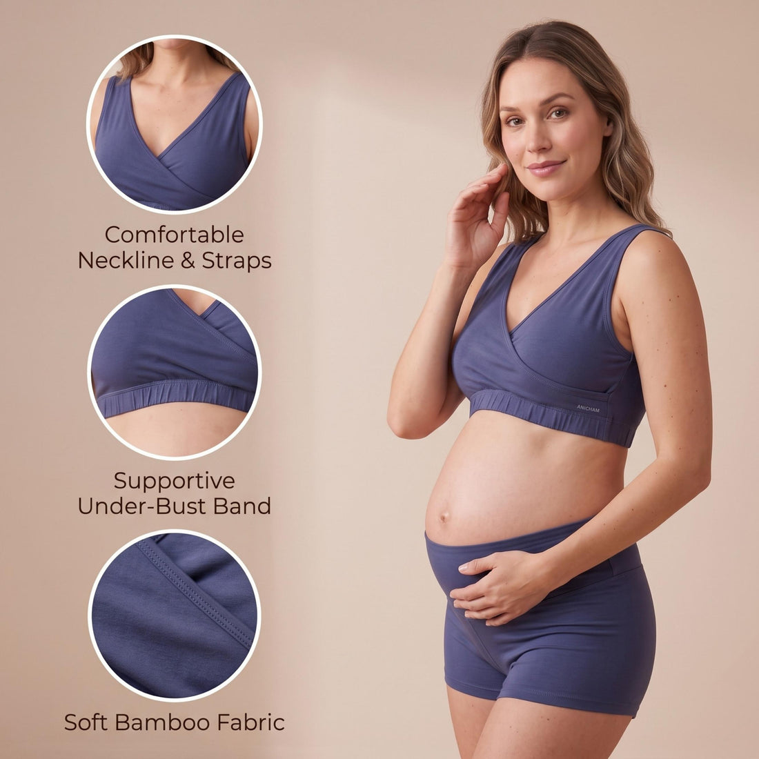 Organic Bamboo Azo free Feeding Brazier for Women - Pack of 2