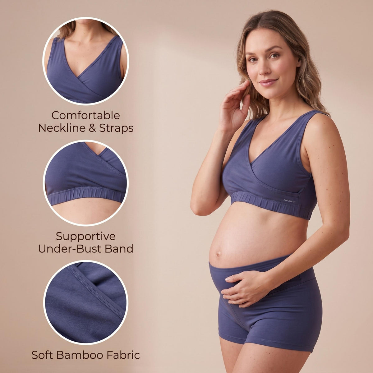 Organic Bamboo Azo free Feeding Brazier for Women - Pack of 2