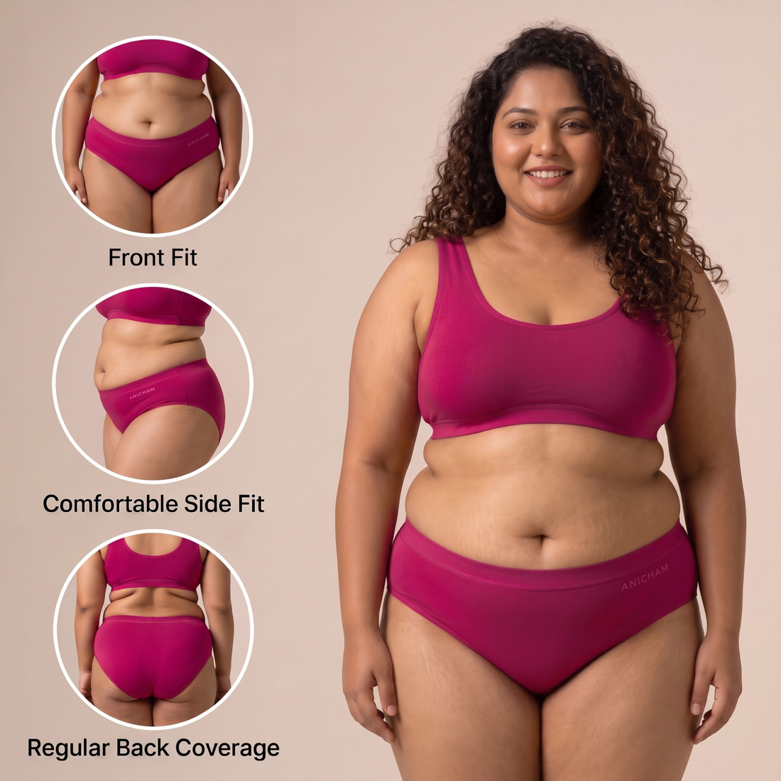 Organic Bamboo Azo free Plus Size Bikini Panties for Women-pack of 2