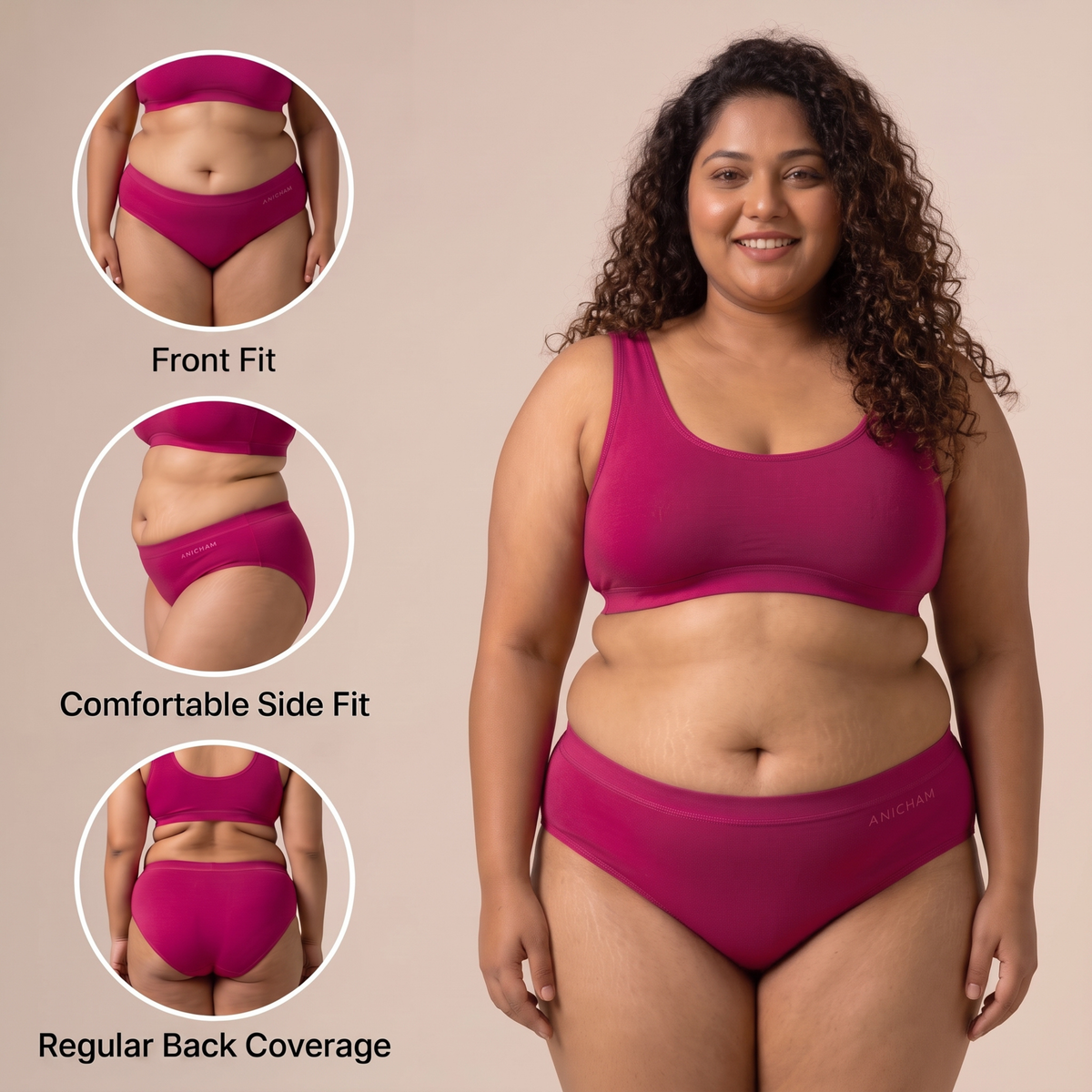 Organic Bamboo Azo free Plus Size Bikini Panties for Women-pack of 2