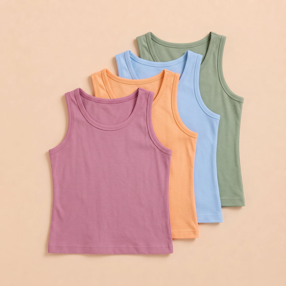 Organic Bamboo Azo free Kids Tank Top - Pack of 4