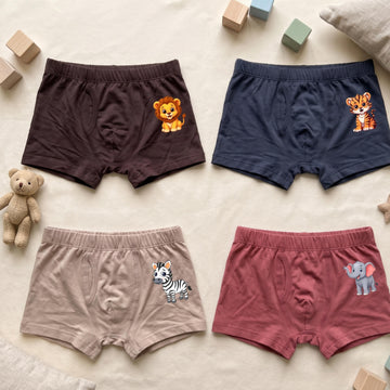 Organic Bamboo Azo free Boys Trunk - Pack of 4