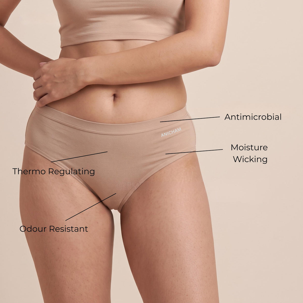 Organic Bamboo Azo free Hipster Panties for Women-pack of 3