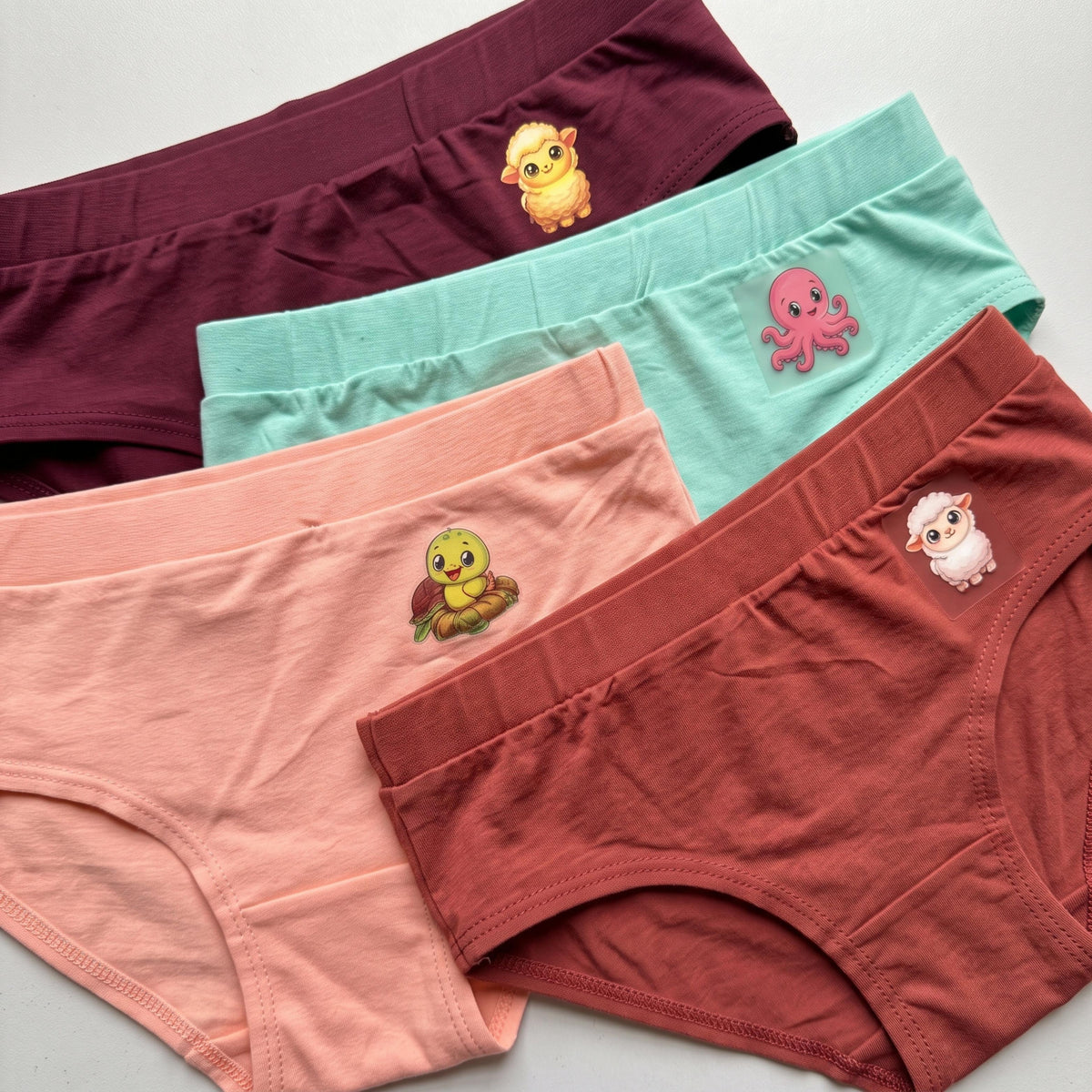 Organic Bamboo Azo free Girls Briefs - Pack of 4