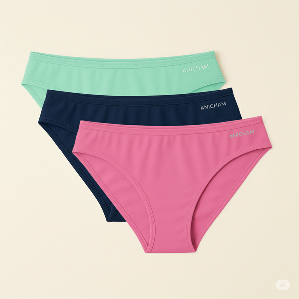 Organic Bamboo Azo free  bikini Panties for Women-pack of 3-Color 2