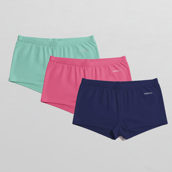 Organic Bamboo Azo free  Boy shorts for Women-pack of 3 - Color 2
