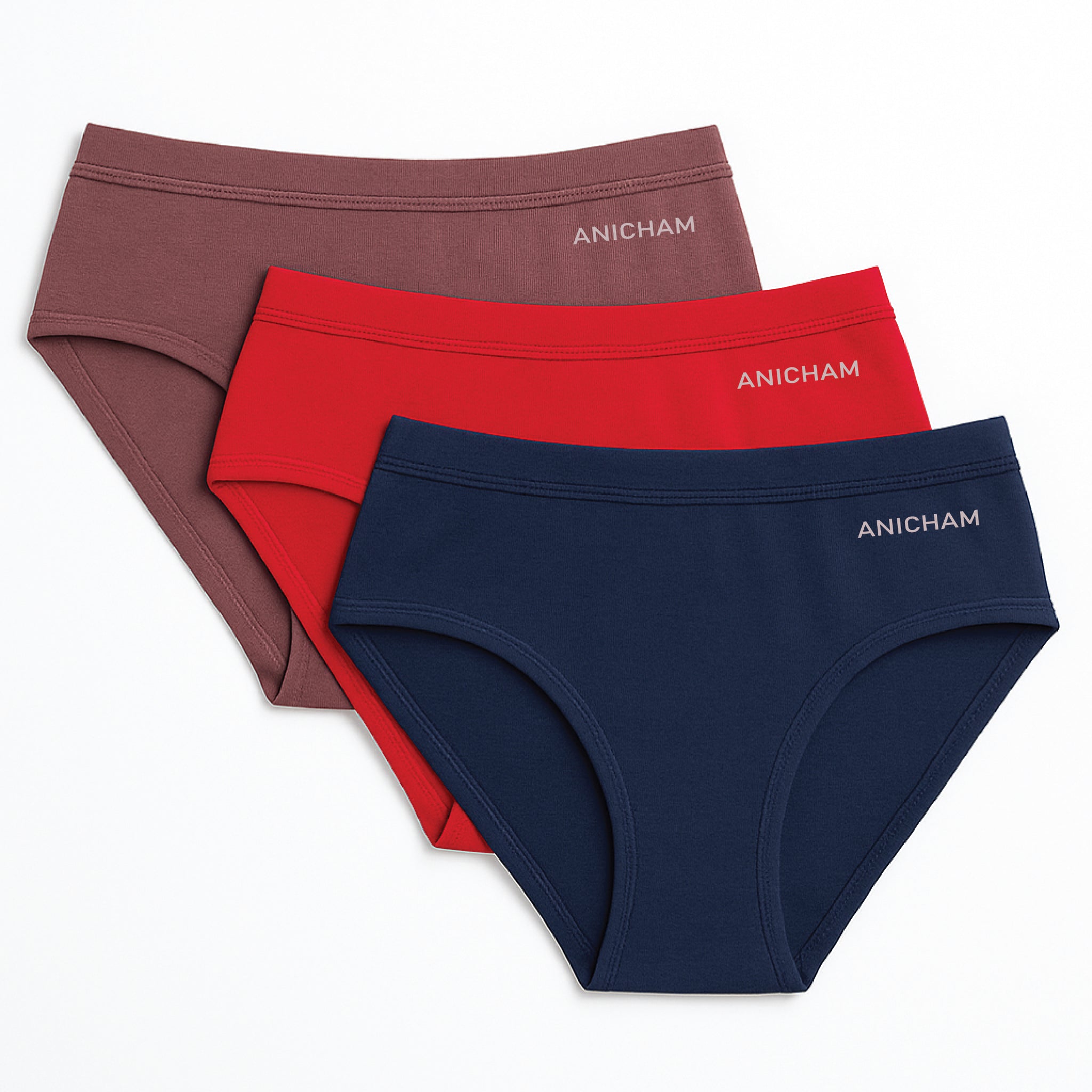 Organic Bamboo Azo free Hipster Panties for Women-pack of 3